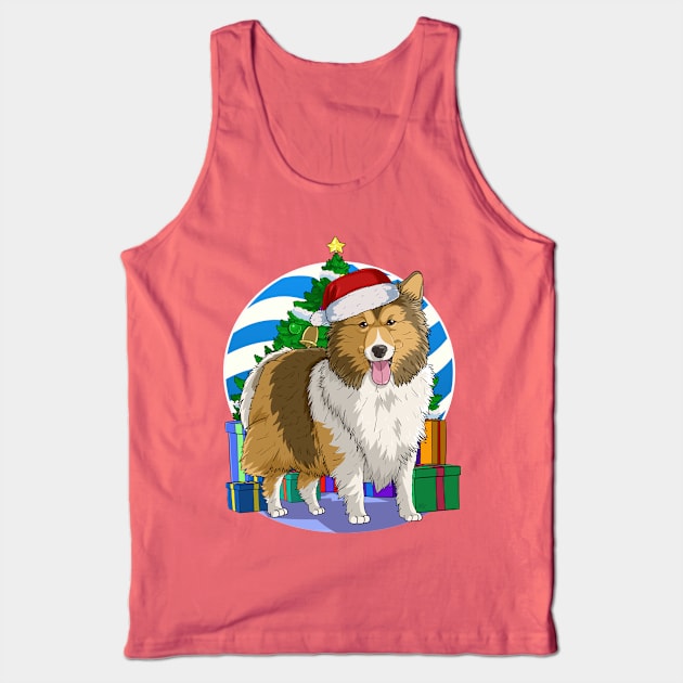 Shetland Sheepdog Dog Cute Santa Christmas Gift Tank Top by Noseking